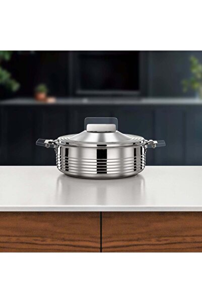 Almarjan Mahra Hot Pot Set of 4 Stainless Steel Silver (H 25 P 3)