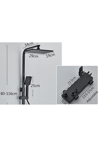 SokShop Bathroom shower column, Black and Gold – Simplistic and Elegant Design, Sanlux