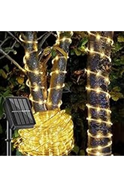undefined Laitenom Solar Waterproof Outdoor LED Rope Lights 66ft 200 LEDs Warm White
