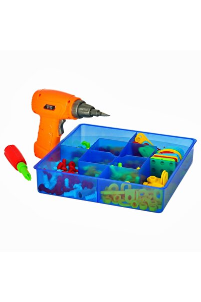 ARISTEF Interactive toy, Construction set for children, DIY kit, drill and 261 pieces in suitcase