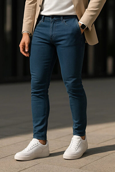 comstar Men's Cotton Basic Blue Jeans Trousers