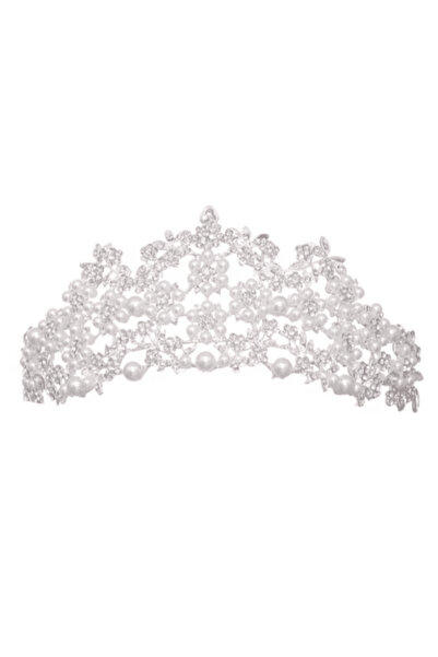 CRM Tiară cu perle și zirconiu, CRM, ornament de păr cu coroană de mireasă