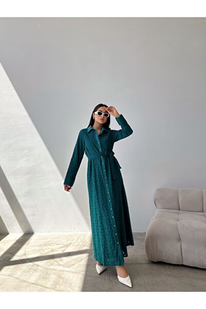 Swan Woman Brode Detailed Dress