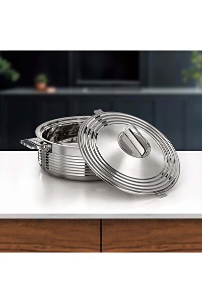 Almarjan Mahra Hot Pot Set of 3 Stainless Steel Silver (H 25 P 3)
