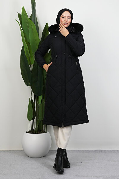 Lamia Giyim Mine Kapitone Mont Siyah