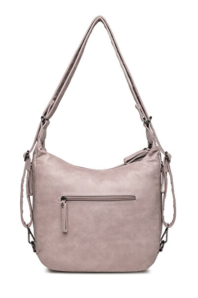 Hüvendo Barcelona Daily Medium Size Belt Detailed Women's Shoulder and Backpack Versatile Bag with Adjustable Straps