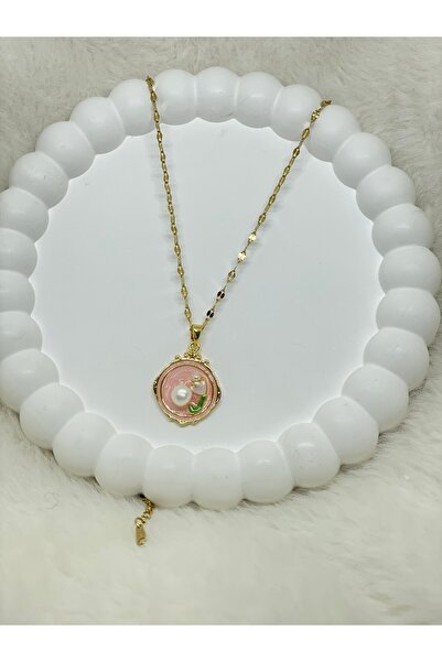 Lavinia Butik قلادة نسائية بسيطة من الفولاذ المقاوم للصدأ بلون ذهبي