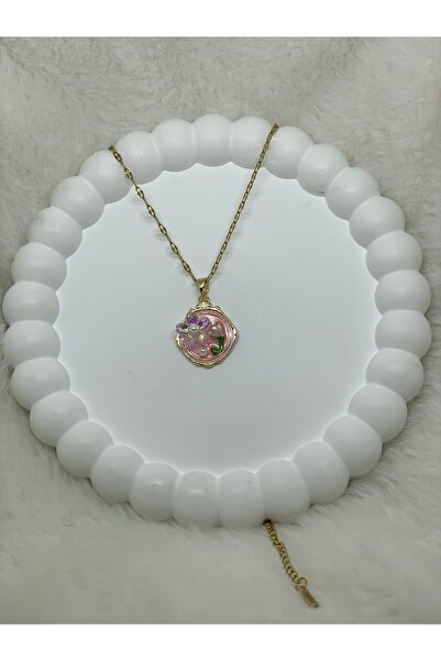 Lavinia Butik قلادة نسائية بسيطة من الفولاذ المقاوم للصدأ بلون ذهبي