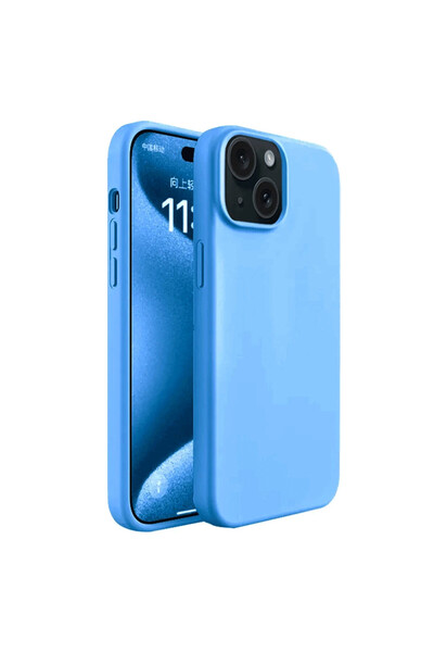 NewFace جراب آيفون 15 أول سيليكون - أزرق