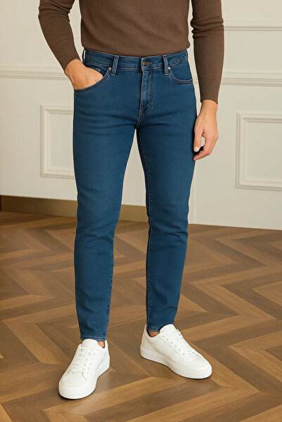 comstar Men's Basic Cotton Slim Fit Blue Jeans Pants