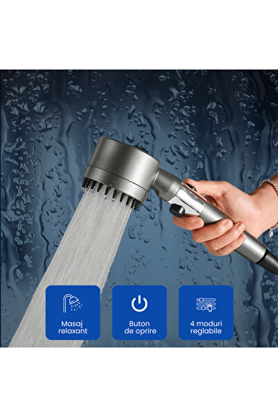 OferteTop Massage Shower Head, 4 Spray Modes, Filtration System (2 Filters Included)