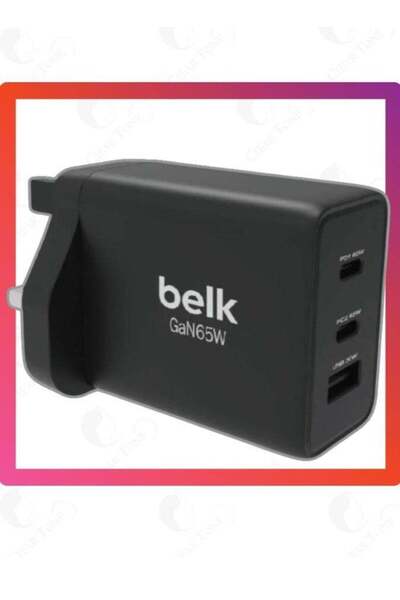 Belk 65W Triple PD Fast Wall Charger (2×65W PD + 1×30W USB) with Smart IC