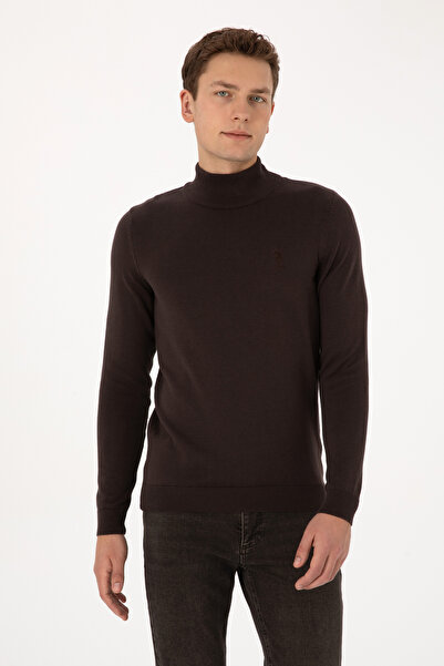 U.S. Polo Assn. Men's Dark Brown Basic Sweater 50307783-Vr084