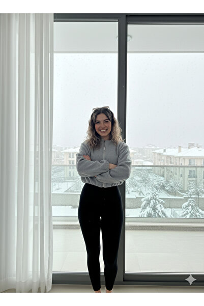 mooishan Novel Double Pocket-Zippered Cashmere Bomber Jacket