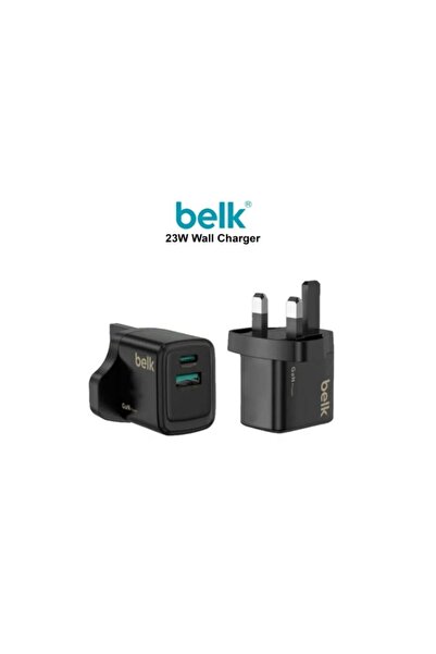 Belk 23W PD Fast Wall Charger with Dual USB and Type-C Ports, Black