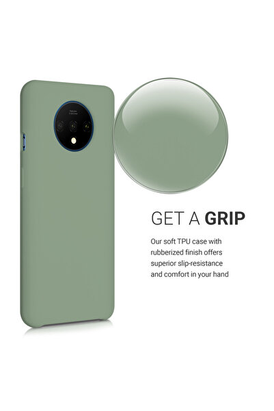 KWmobile Case for OnePlus 7T, Silicone, Green, 50403.172