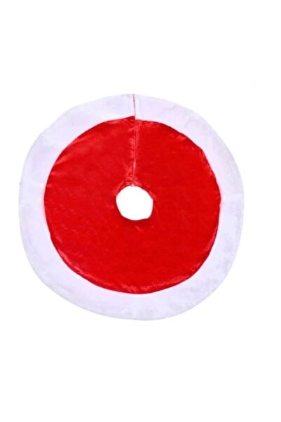 Dekoraifu Christmas tree skirt, red velour with white border, 65 cm
