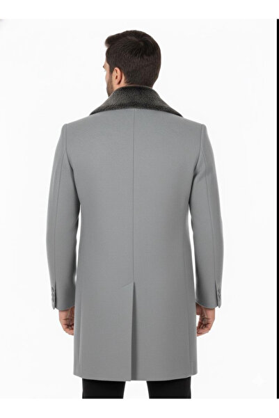 Plus Scorpion Men's Elegant Coat with Fur Collar