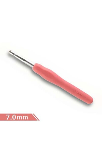 NEEDLE خطاف كروشيه بمقبض سيليكون طبي، مقاس الخطاف 7 مم، الكمية 1 قطعة