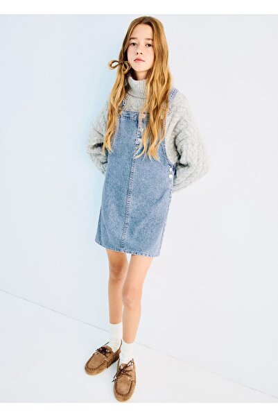 MANGO Kids Kısa kot jile elbise