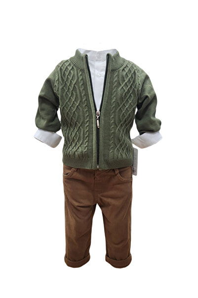 fantasialand Compleu casual baieti 3 piese, HTCB 111, culoare verde