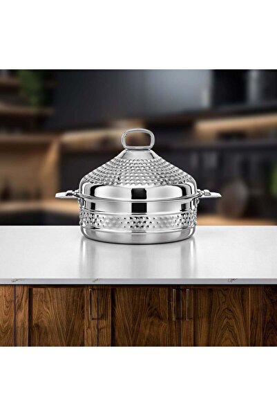 Almarjan قدر ساخن ستانلس ستيل 25 سم فضي – عبير