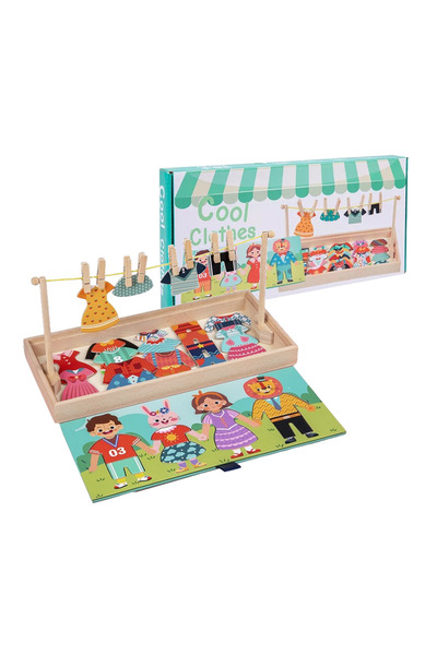 MATTELOT TOYS Montessori educational game for sorting and recognizing colors and shapes, clothes to dry, + 3 years