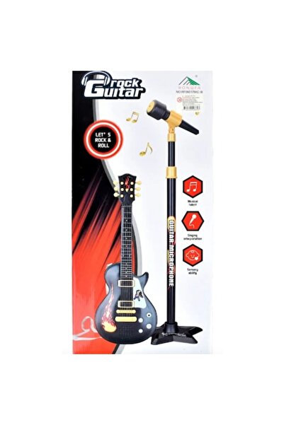 Toy Toy Toy Rock Guitar + Microphone with Stand – Real Sounds, Set for Little Musicians
