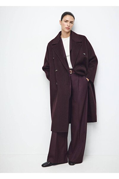 MANGO Woman El yapımı oversize yün palto