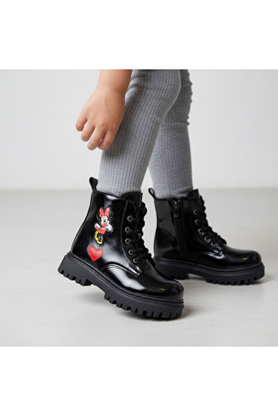 PATİK BEBE Girls' Zippered Black Color Style Children's Boots