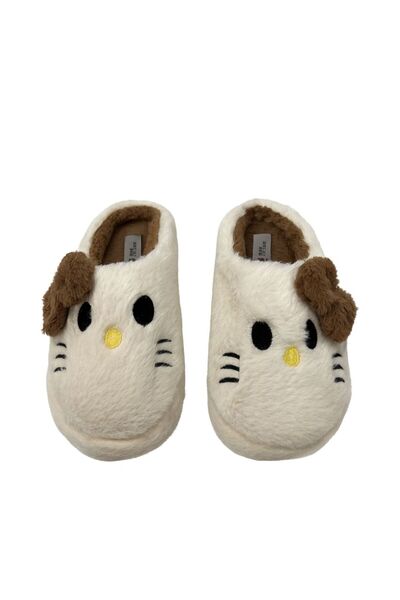 ALB TERLİK AYAKKABI SAN. TİC. LTD. ŞTİ. Ribbon Detailed Hello Warm Women's House Slippers Plush
