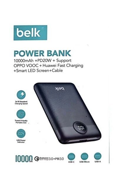 Belk BL-507 10000mAh Portable Power Bank with Qualcomm Quick Charge (USB & Type-C)