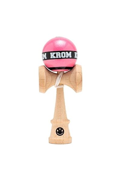 Krom Kendama MIKRO, roz – mini kendama din lemn de fag, dimensiune de buzunar, complet utilizabilă