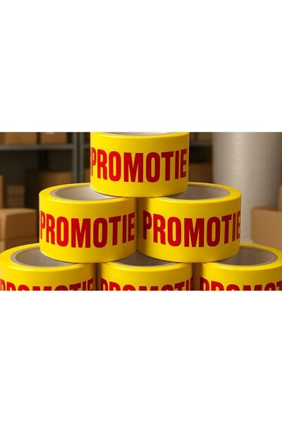 OEM Pack of 6 Rolls Yellow Silent Adhesive Tape Printed 'PROMOTIE'
