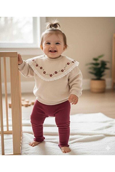 vovido طقم ملابس علوية وسفلية مزينة بالزهور للأطفال من لورا بيبي