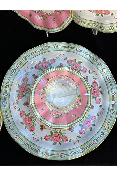 LOKMAN ZÜCCACİYE SHOWROOM 34 PARÇA CAM ÇAY PASTA SUNUM SETİ (HELMAND)