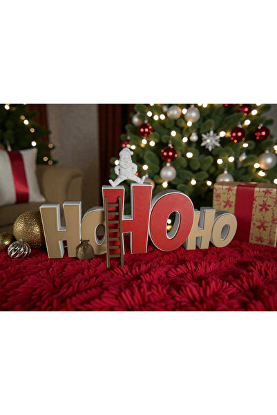HaBu Lab HoHoHo Noel Baba Merdivenli 3D Baskı Dekor – Yılbaşı Masa Süsü