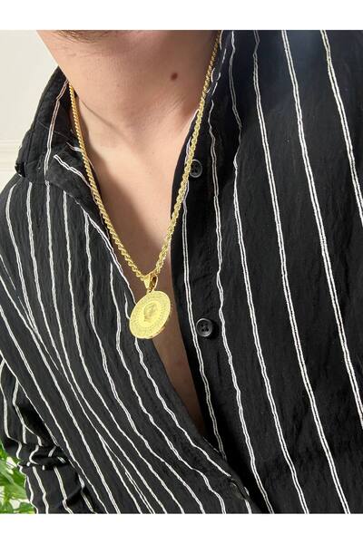 Arvens Men's Gold Chain Stainless Steel Necklace Does Not Lose Color Does Not Fade Unisex Does Not Fade Can Be Combined