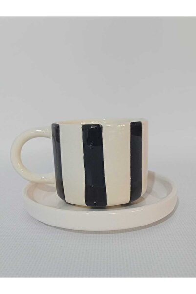 Zümrüdüanka Seramik فنجان قهوة سيراميك مصنوع يدويًا مع مروحة