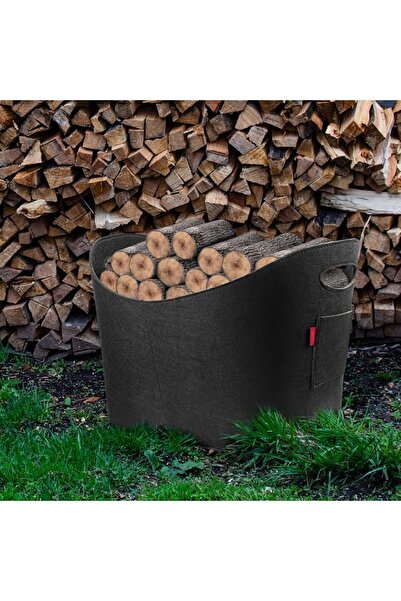 YOOFAN Firewood Basket, 5mm Felt, Foldable, Dark Gray, 32x40x42 cm