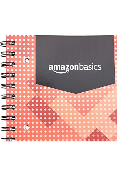 Amazon basics Spiral Notebook, 200 pages (100 sheets), A4+, 80gsm, Red, Pack of 3