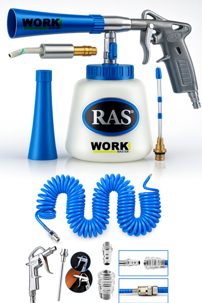 WORKMASTER Ras Tornador Tip Detaylı Temizlik Tabancası + Boncuklu Hortum | Ot...