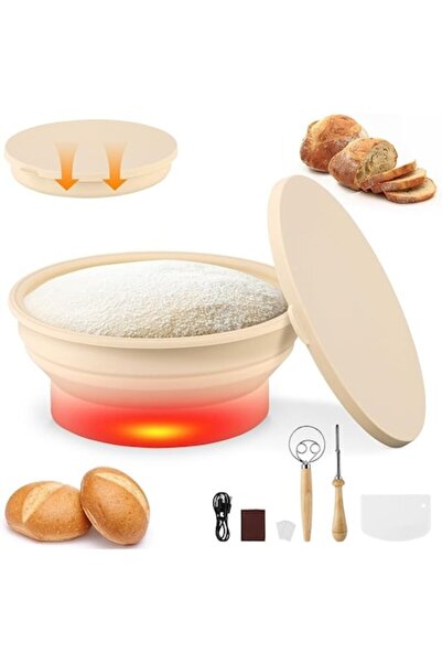 OEM Set of Proofing Baskets JKOKPMG, Round and Oval, 26 x 22 cm, Silicone, with Accessories