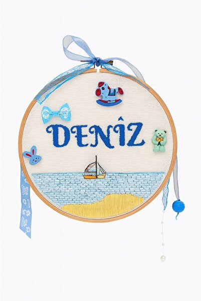 Baby Kişiye Özel İsimli Nakış Kasnağı – Yeni Doğan Bebek Odası ve Hastane Kapı Süsü