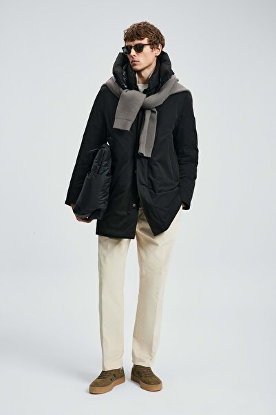 Lufian 112120257 Donald Goose down Men's Coat Black