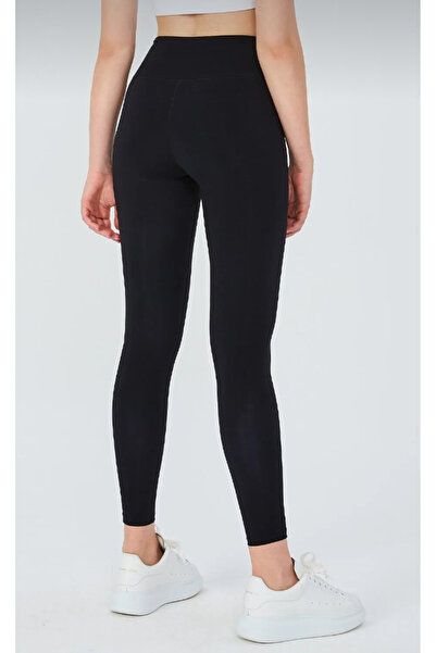 içten Women's Black Winter Warm High Waist Corseted Interlock Steel Knitted Tights with Fleece Inside, No Underwear