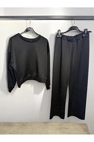 AnisyaStyle Black suit with rhinestones S/M