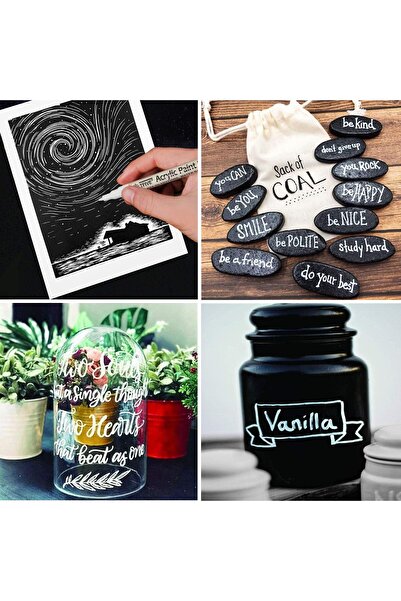 Generic TFIVE Gold Acrylic Paint Pens - Pack of 6, 0.7mm Fine Tip