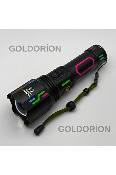Goldorion OR-G650 Geceyi Gündüze Çeviren 2 KM Menzilli Profesyonel Projektör Fener (Powerbank Özellikli)