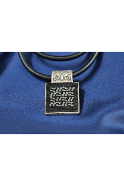 nicole gümüş Gerçek Deri Kordonlu Zamak Malzeme Üzerine Siyah Tül Üzerine işl...